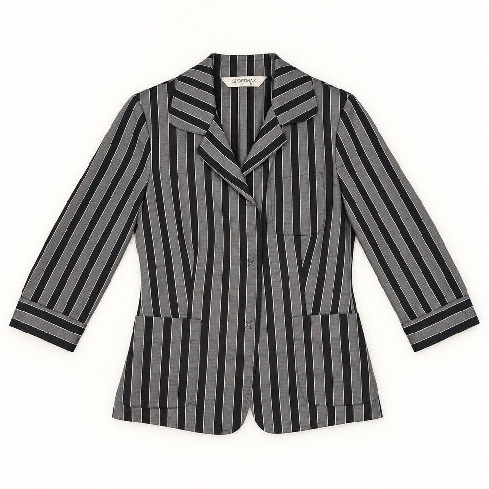 Sportmax Défilé Max Mara Y2K Avant Garde Pinstripe Blazer IT 40 US 6 Vintage